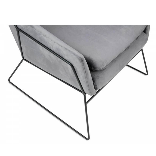 Fotel do salonu Emma MSE011000308.V23 King Home tapicerowany welur szary