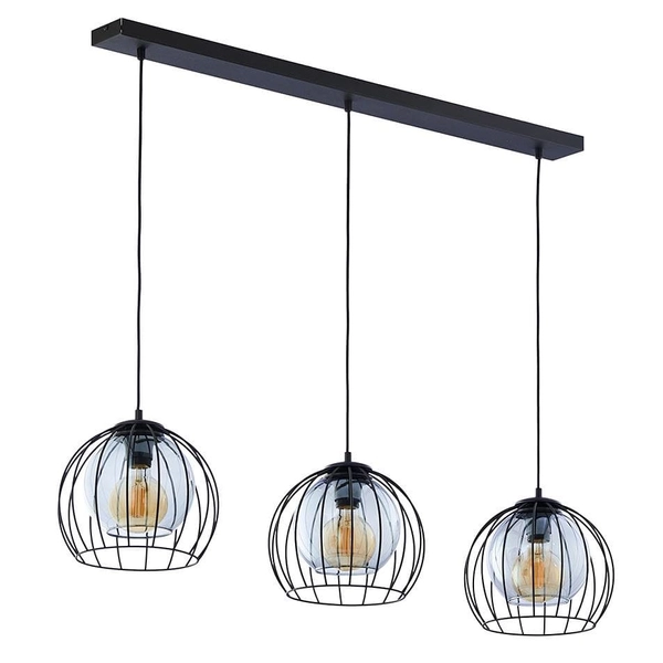Lampa wisząca loft potrójna Universo 4483 TK Lighting szklana czarna