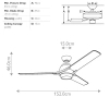 Lampa sufitowa z wentylatorem Zeus nikiel KLF-ZEUS-60-BN 12W 4000K