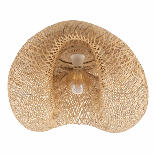 Drewniany plafon Havana 11172 japandi koszyk siatka bambusowy biały