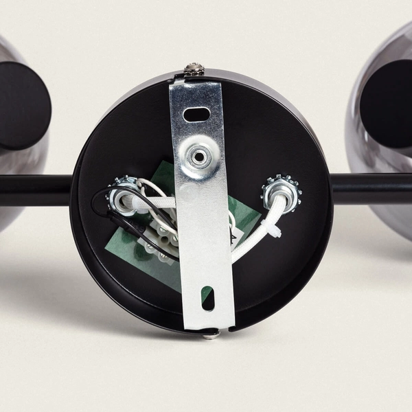 Lampa sufitowa do salonu Nino ABR-SLWN-2XE14 Abruzzo srebrny czarny