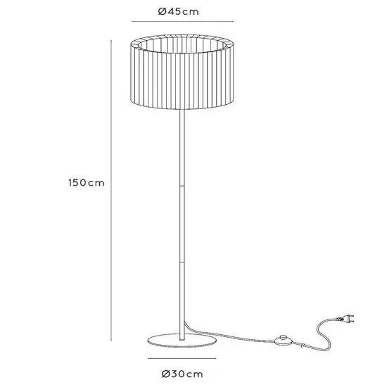 Podłogowa lampa z abażurem FOLD 21739/81/31 do salonu biały czarny