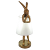 Nowoczesna lampka stołowa Haas TL0107-S KRÓLIK animals biały złoty