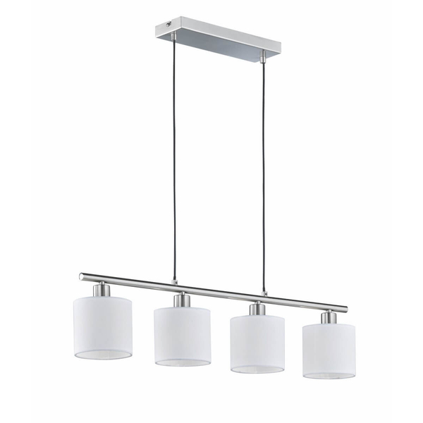 Wisząca lampa abażurowa IKERIS DL001-30334 nad stół srebrny biały