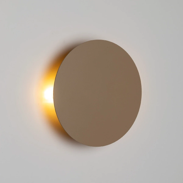Kinkiet ścienny okrągły LUNA SABIA 10623 do salonu bezowy