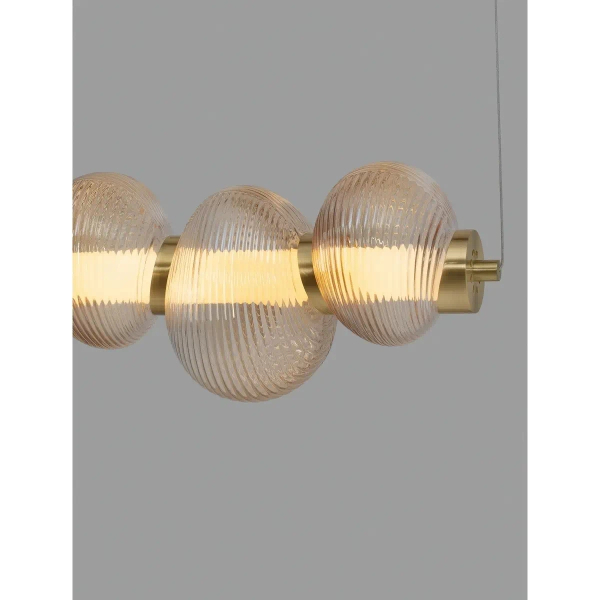 Szklana lampa wisząca TANVERA LE45206 LED 30W 3000K liniowa złota