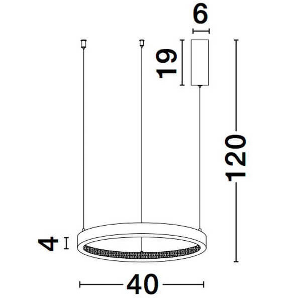 Glamour LAMPA wisząca MORON LE41722 Luces Exclusivas metalowa OPRAWA okrągy ZWIS LED 25W 3000K ring z krysztakami czarny