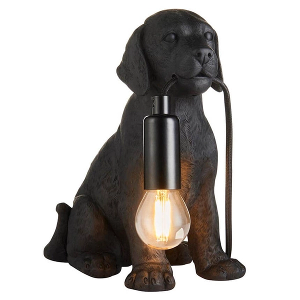 Lampka na szafkę pies 107365 Endon labrador stołowa czarna