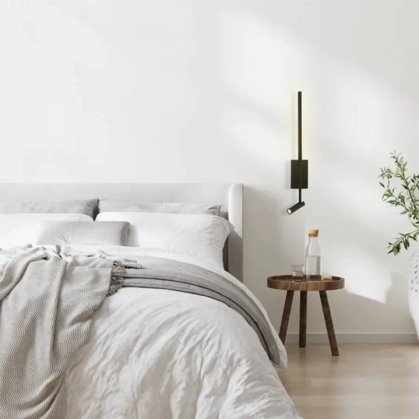 Hotelowy kinkiet do salonu 23039 LED 2,5W+5W 3000K punktowy czarny