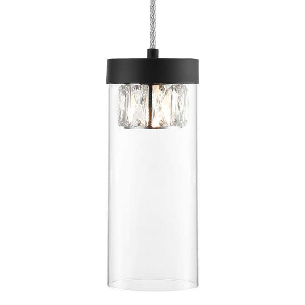Wisząca lampa tubki GEM P0389-01D-P7AC szklana czarny przezroczysty