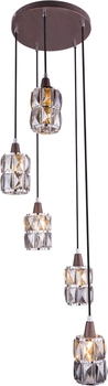 Lampa wisząca glamour Wolli 15761-5 brąz przydymiona