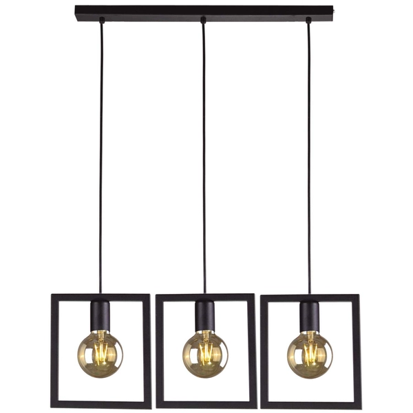 Wisząca LAMPA kwadratowa Lavaya K-4033 Kaja metalowa OPRAWA na listwie ZWIS ramki frame czarne