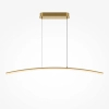 Zagięta wisająca lampa liniowa Curve MOD243PL-L18BSK mosiądz