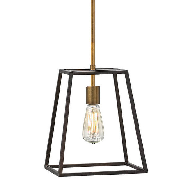 Industrialna lampa wisząca Fulton HK-FULTON-P metalowa mosiądz czarna
