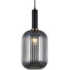LAMPA wisząca ANTIOLA PND-5588-1L-BK+SG Italux plisowana OPRAWA szklany zwis czarny przydymiony