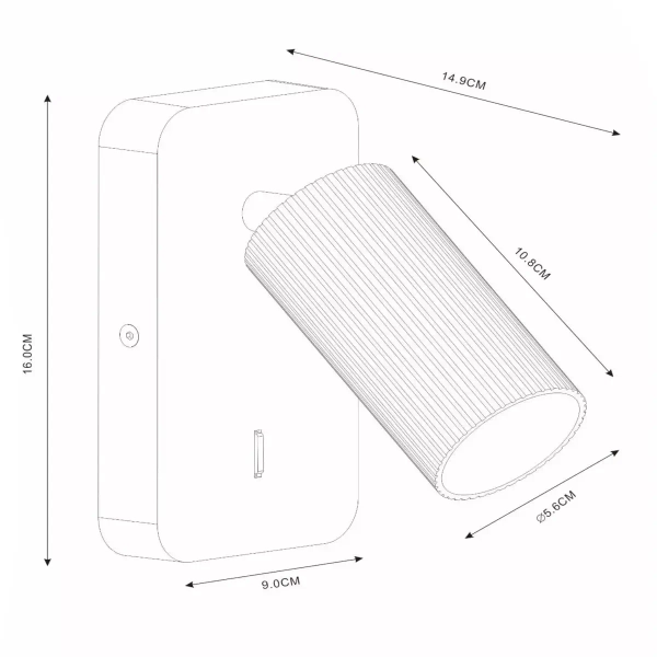 Ścienna lampka z regulacją CLUBS 09239/11/30 Lucide do salonu tubka czarny