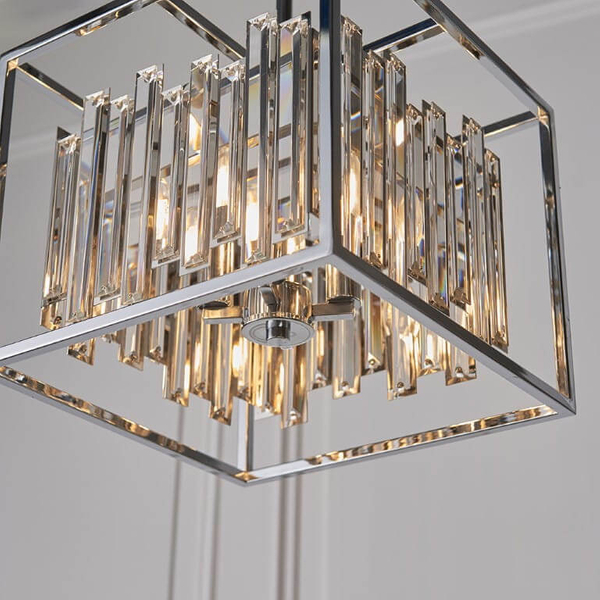 Lampa wisząca glamour Acadia 81930 Endon kryształowa crystal kwadratowa chrom