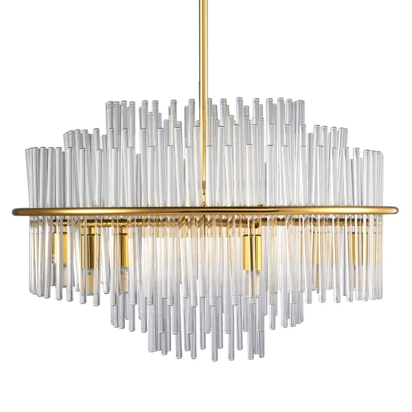 Lampa wisząca glamour LUXORIA ST-8530 gold szklana metalowa złota
