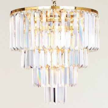 Żyrandol nad stół Amedeo 17106/4+1-GLD złota lampa wisząca crystal
