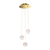 Wisząca lampa kulista Rosario PND-12220121-3A-GD Italux LED 12,6W 3000K złoty przezroczysty