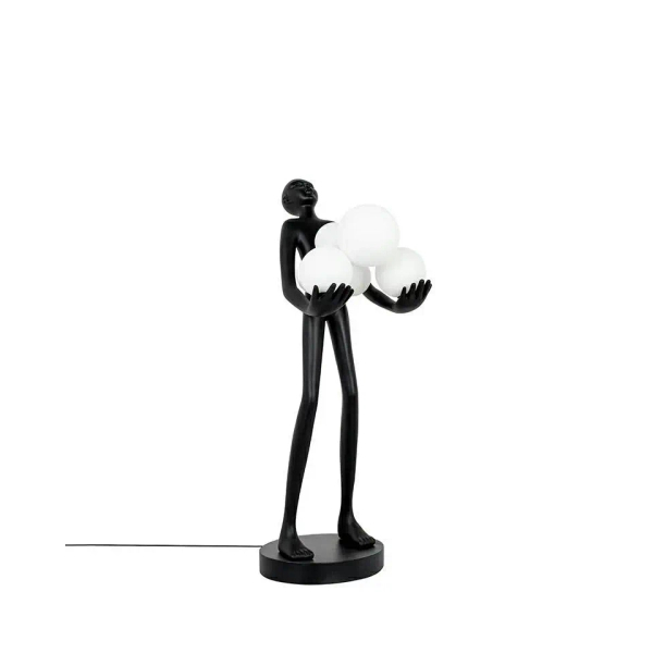 Designerska lampa stojąca HUMAN MSE1501100514 człowiek kule białe czarne