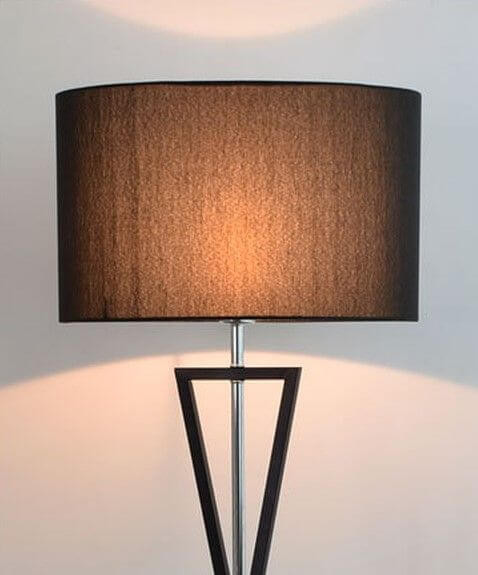 LAMPA podłogowa SANDGLASS FSG-B-E27 Abigali stojąca OPRAWA abażurowa czarna