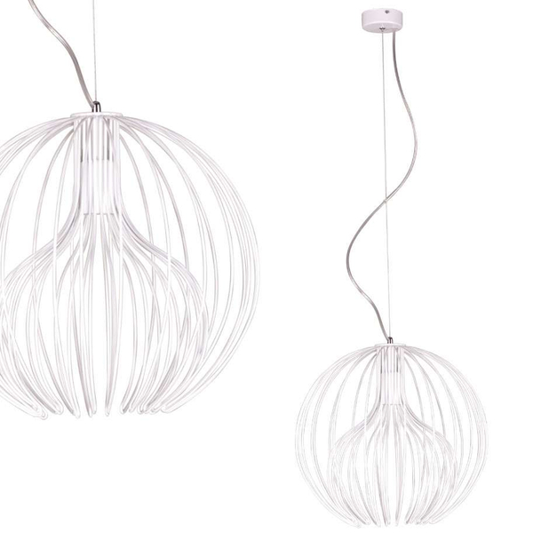 LAMPA wisząca Tori K-3405 biały Kaja metalowa OPRAWA druciany ZWIS kula biała