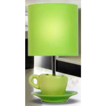 Stojąca LAMPA biurkowa CYNKA 41-34830 Candellux abażurowa LAMPKA dekoracyjna filiżanka zielona