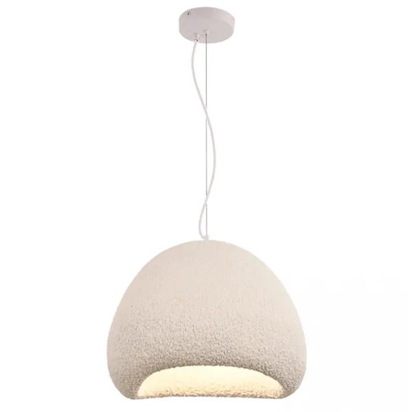 Skandynawska lampa wisząca 23161 kopuła do salonu biała kremowa