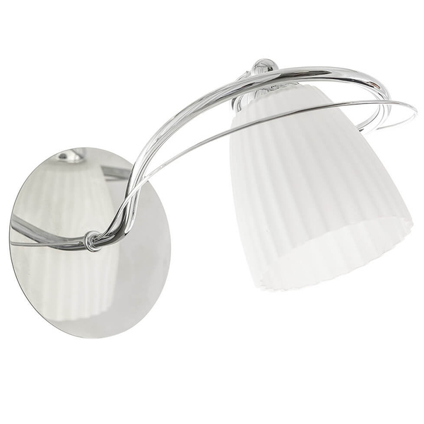 Ścienna lampa do salonu Tipene MW15105-1CR Italux szklana chrom biała