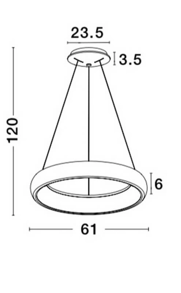 Biała lampa wisząca Tolu pierścień LED 50W do pokoju