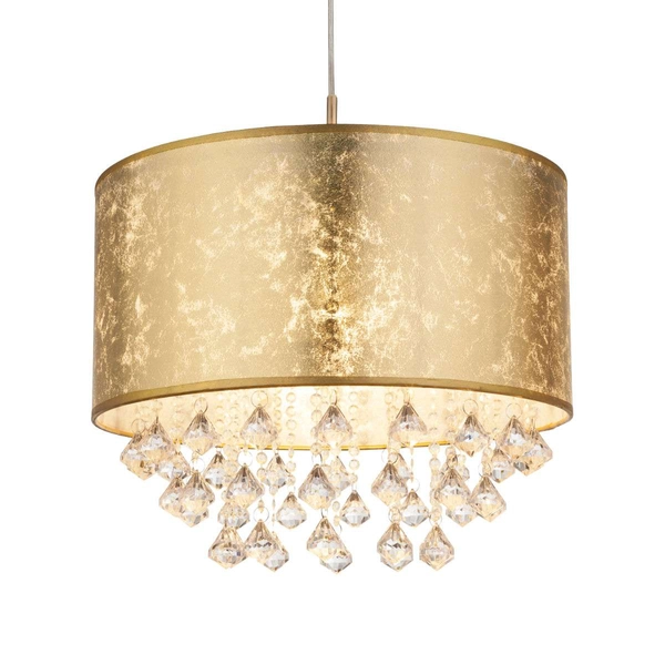 LAMPA wisząca AMY 15187H3 Globo okrągła OPRAWA abażurowa ZWIS z kryształkami glamour crystal złoty