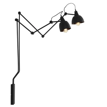 Czarny kinkiet pokojowy Aida 842D Aldex ruchoma lampa ścienna metalowa