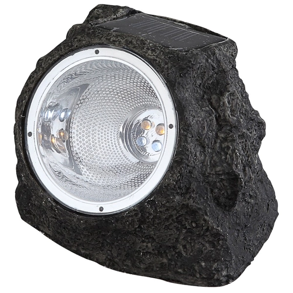 Dekoracyjna lampa zewnętrzna Solar szara LED 0,12W kamień