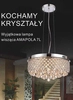 Glamour lampa wisząca Amapola okrągła z kryształkami chrom