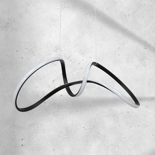 Wisząca lampa designerska Tesoro LED 48W czarna do jadalni