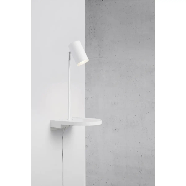 Regulowana lampa ścienna z półką CODY 2112001001 do czytania biały