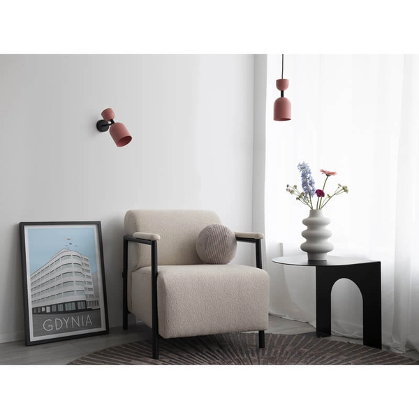 Ścienna lampa do salonu metalowa Supuru SUK11020 czarna beżowa