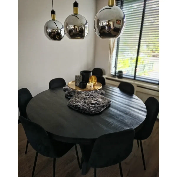 Wisząca lampa potrójna Julius 34438/03/65 Lucide okrągła czarna złota