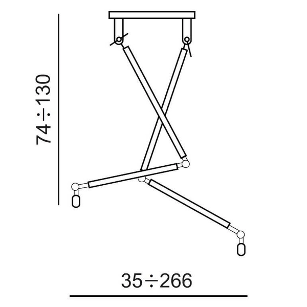 Regulowana lampa wisząca Zyta AZ1846+2xAZ2600 Azzardo czarna