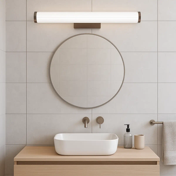 Ryflowana ścienna lampa VENA LP-1010/1W-60 CF LED 12W CCT IP44 brązowy