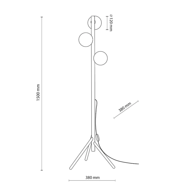 Lampa podłogowa do salonu Estera 16045 kulki drewniana biała