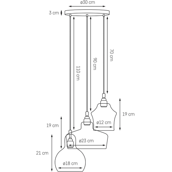 Szklana LAMPA wisząca LONGIS 10525309 Kaspa loftowa OPRAWA zwis kaskada chrom przezroczysty