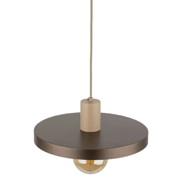 Wisząca lampa nad stół Sila 10757 dysk metalowy brązowy