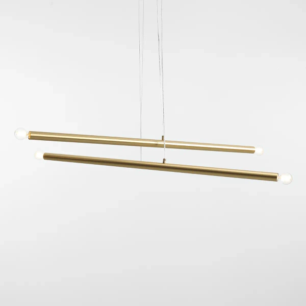 Modernistyczna lampa wisząca TUBO 1072L40 do salonu mosiądz