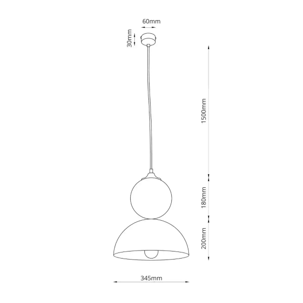 Ceramiczna lampa wisząca Tigali beżowa żółta 5242 1xE27 nad stół