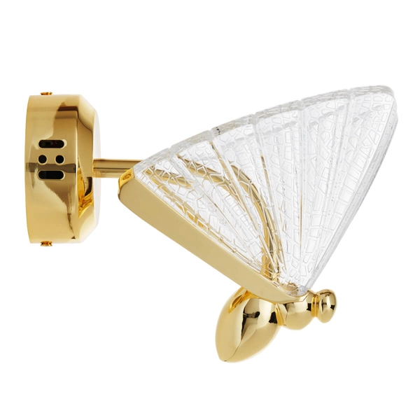 Ozdobny kinkiet ścienny Bee ST-W0612-1S LED 7W 3000K motyl szkło złoty