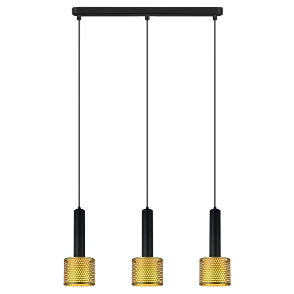 Potrójna lampa wisząca Amo LP-0702/3L GD metalowa czarna złota