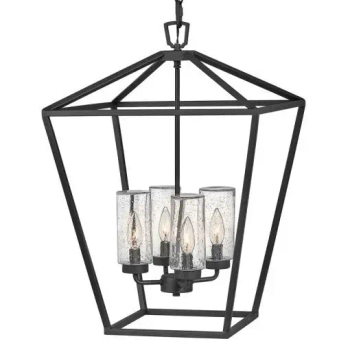 Tarasowy żyrandol Alford QN-ALFORD-PLACE-4P-MB na łańcuchu IP44 czarny