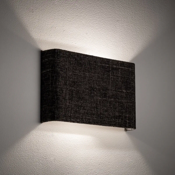 Kwadratowy kinkiet AMARELA 11662 z tkaniny czarny brązowy